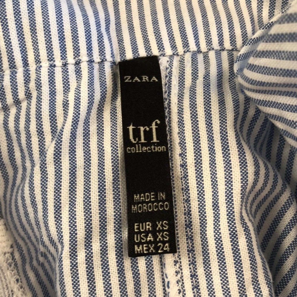 ZARA TRF Collection | Blue & White Striped Tassel Dress - Picture 3 of 3